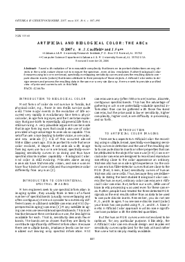 ARTIFICIAL AND BIOLOGICAL COLOR: THE ABCS -  тема научной статьи по физике из журнала Оптика и спектроскопия