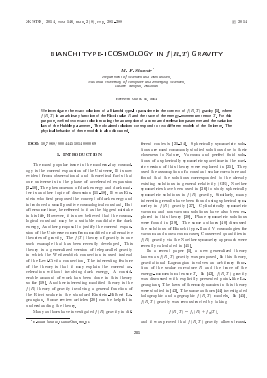 BIANCHI TYPE-1 COSMOLOGY IN F(R,T) GRAVITY -  тема научной статьи по физике из журнала Журнал экспериментальной и теоретической физики