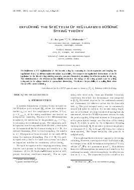 EXPLORING THE SPECTRUM OF REGULARIZED BOSONIC STRING THEORY -  тема научной статьи по физике из журнала Журнал экспериментальной и теоретической физики