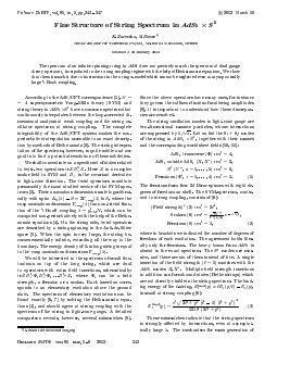FINE STRUCTURE OF STRING SPECTRUM IN ADS$ X S5 -  тема научной статьи по физике из журнала Письма в "Журнал экспериментальной и теоретической физики"