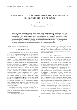 PHENOMENOLOGICAL PHASE DIAGRAM OF SUPERFLUID 3HE IN A STRETCHED AEROGEL -  тема научной статьи по физике из журнала Журнал экспериментальной и теоретической физики