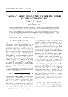 PHYSICS OF  -MESON CONDENSATION AND HIGH TEMPERATURE CUPRATE SUPERCONDUCTORS -  тема научной статьи по физике из журнала Ядерная физика