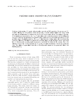 PILGRIM DARK ENERGY IN F(T) GRAVITY -  тема научной статьи по физике из журнала Журнал экспериментальной и теоретической физики
