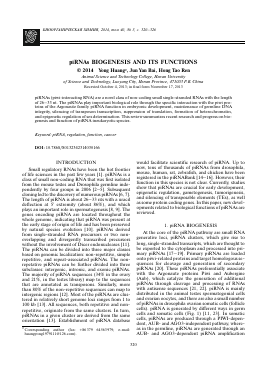 PIRNAS BIOGENESIS AND ITS FUNCTIONS -  тема научной статьи по химии из журнала Биоорганическая химия