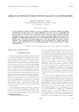 NSQUID ARRAYS AS CONVEYERS OF QUANTUM INFORMATION -  тема научной статьи по физике из журнала Журнал экспериментальной и теоретической физики