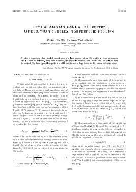 OPTICAL AND MECHANICAL PROPERTIES OF ELECTRON BUBBLES IN SUPERFLUID HELIUM-4 -  тема научной статьи по физике из журнала Журнал экспериментальной и теоретической физики