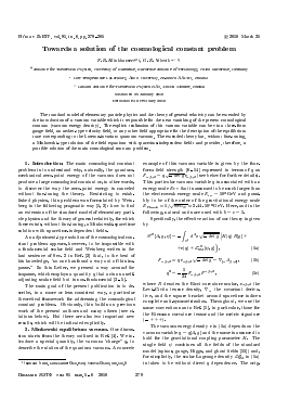 TOWARDS A SOLUTION OF THE COSMOLOGICAL CONSTANT PROBLEM -  тема научной статьи по физике из журнала Письма в "Журнал экспериментальной и теоретической физики"